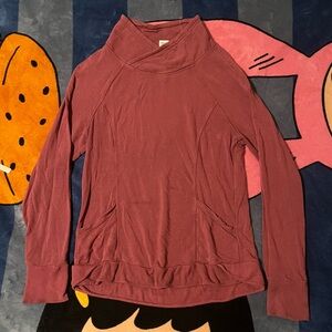 yogalicious burgundy activewear pullover